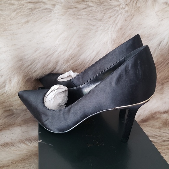 Ralph Lauren Sarina black satin heels - Picture 5 of 8
